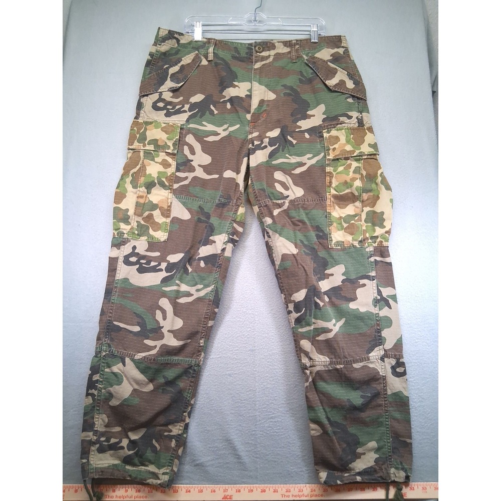PO/ED GALLERIE Men's Camo Pants Pockets Size 36 String Tie Hemâ